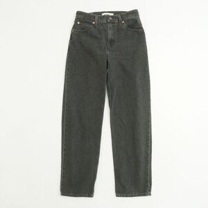 Levis Premium Dad Jeans Black Wash High Rise Womens Size 25 Relaxed Fit